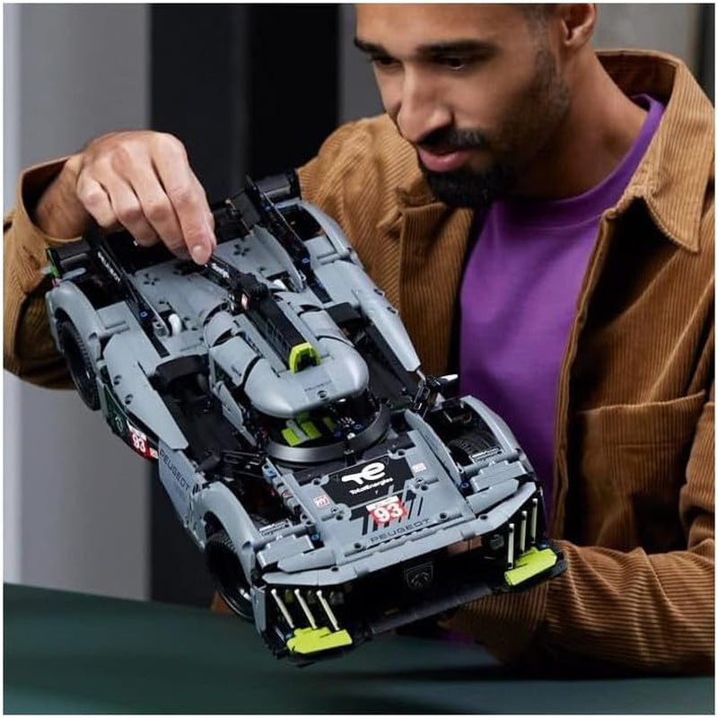 LEGO 42156 Technic Peugeot 9X8 24H Le Mans Hybrid Hypercar Legendarisk racerbil Vuxenmodell Kit 1:10 Motorsportbil Samlarobjekt för avancerade spelare Byggsatser Besuche den LEGO-Store