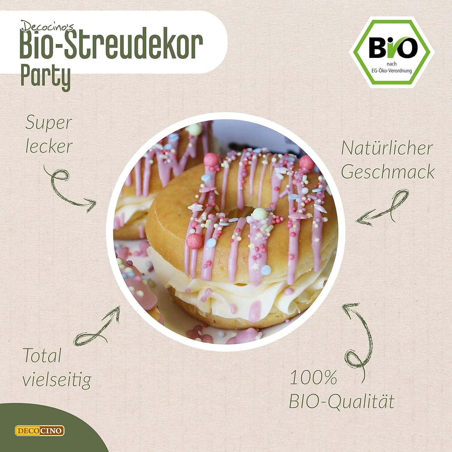 DECOCINO Ekologisk dextros Veganskt sockerströssel, 60 gram strössel Naty Shop