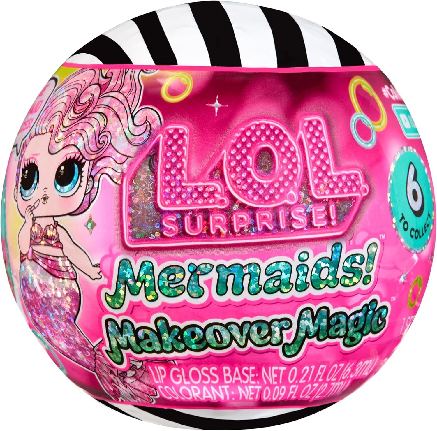 LOL Överraskning! Mermaids Makeover Magic Tots - Riktigt läppglans för dig och din docka att göra själv, mixa och skapa smink, Rolig vattenlek, 6 dockor att samla - Ålder 4+