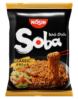 Nissin Bag Soba Noodles - Klassiska japanska snabbnudlar 9-pack Wok-stil med Yakisoba-sås Snabblagad asiatisk mat (9 x 109 g)