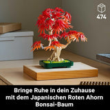 LEGO Botanicals Japansk röd lönn - Bonsaiträd - Konstgjord växtsats med röda och orange löv, plus skål - Heminredning - Presentidé för vuxna - 10348 Byggset Besuche den LEGO-Store