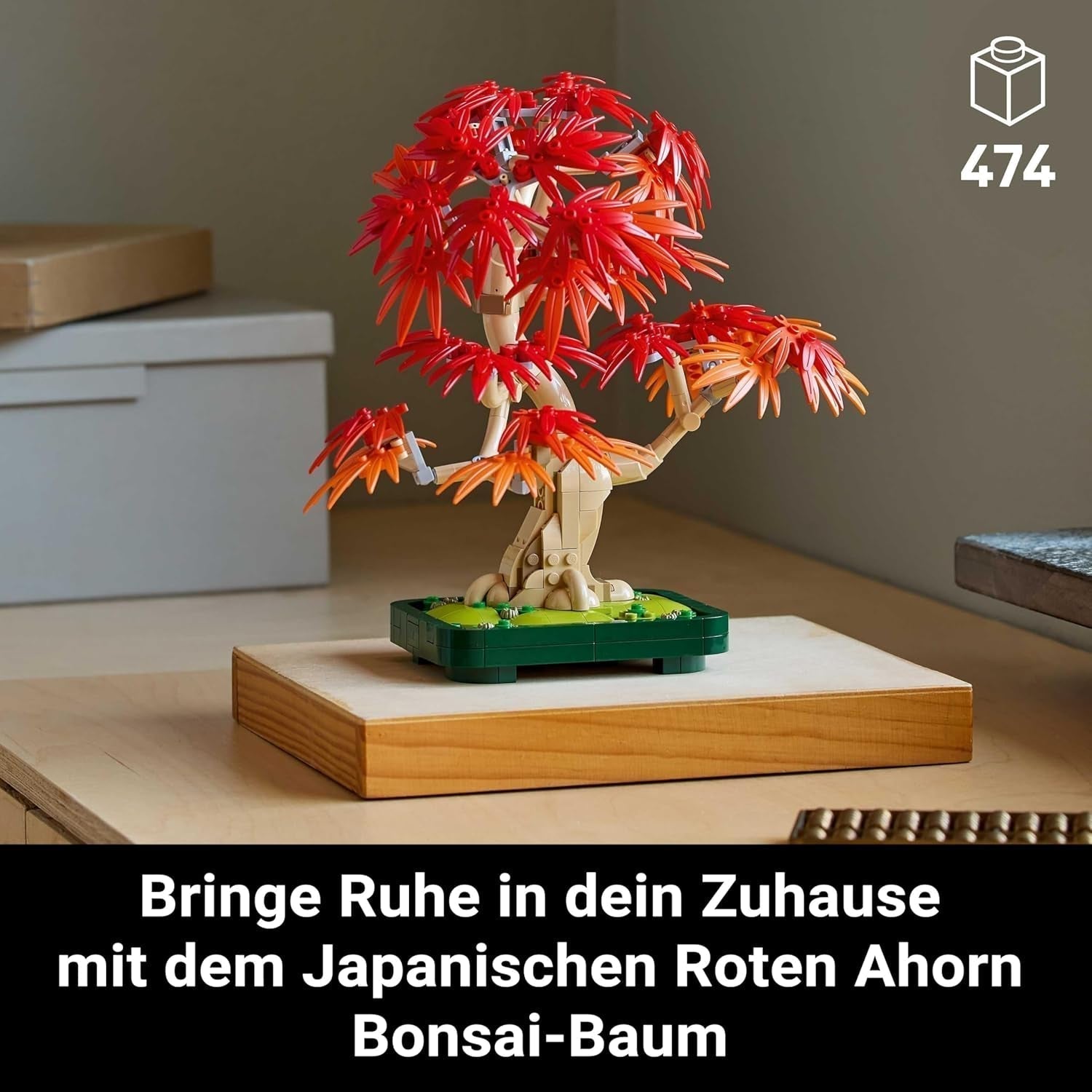 LEGO Botanicals Japansk röd lönn - Bonsaiträd - Konstgjord växtsats med röda och orange löv, plus skål - Heminredning - Presentidé för vuxna - 10348 Byggset Besuche den LEGO-Store