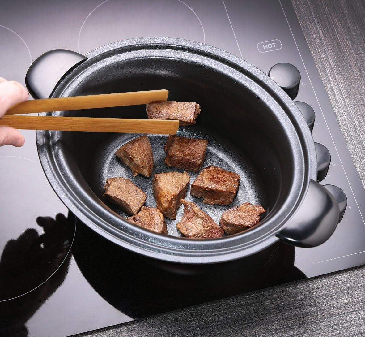 Russell Hobbs Slow Cooker, 3,5 liter non-stick, rostfritt stål, 3 temperaturinställningar och varmhållningsfunktion, 160W Slow Cooker Naty Shop