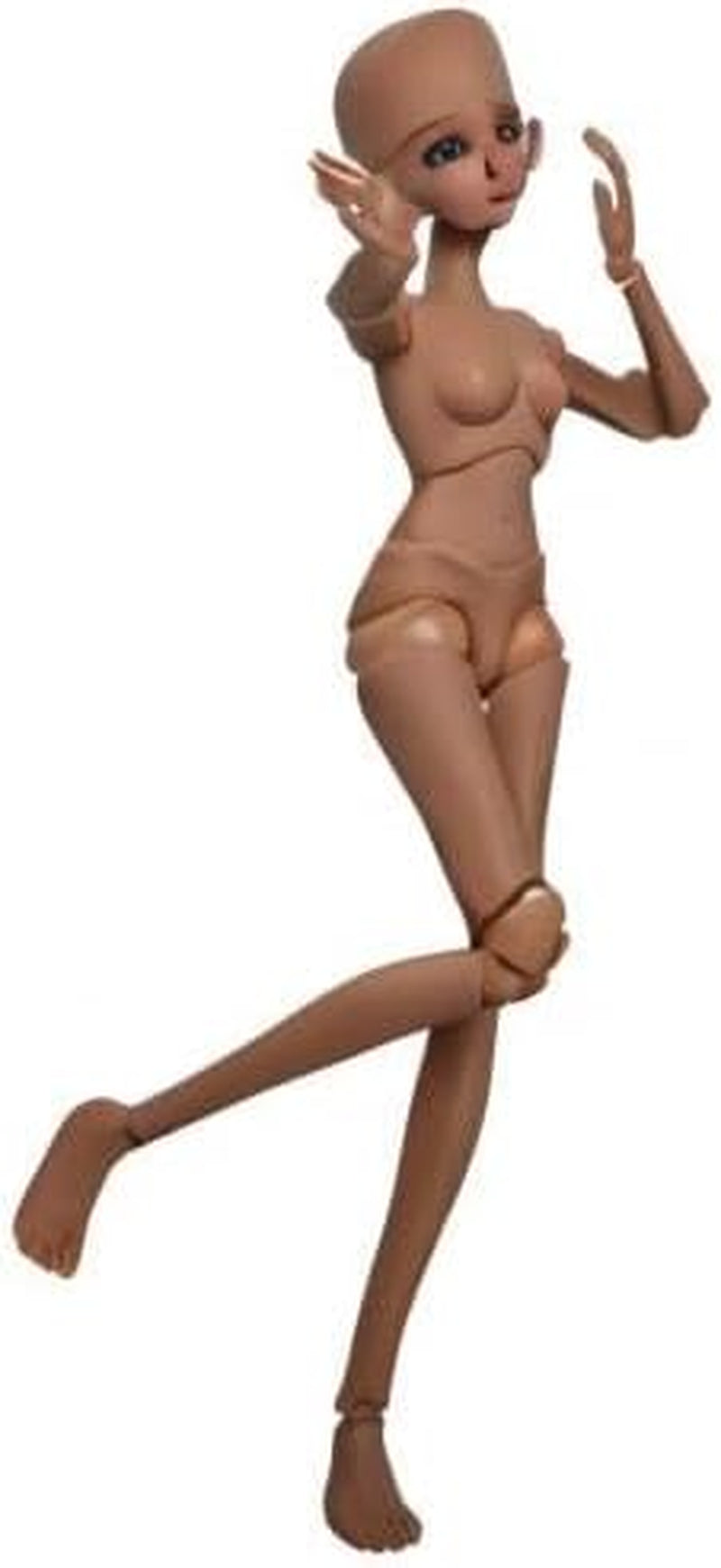 1/3 BJD docka svart brun hud docka kropp 60 cm 24 tum kulled SD dockor rörliga leder PVC DIY (Alexia)
