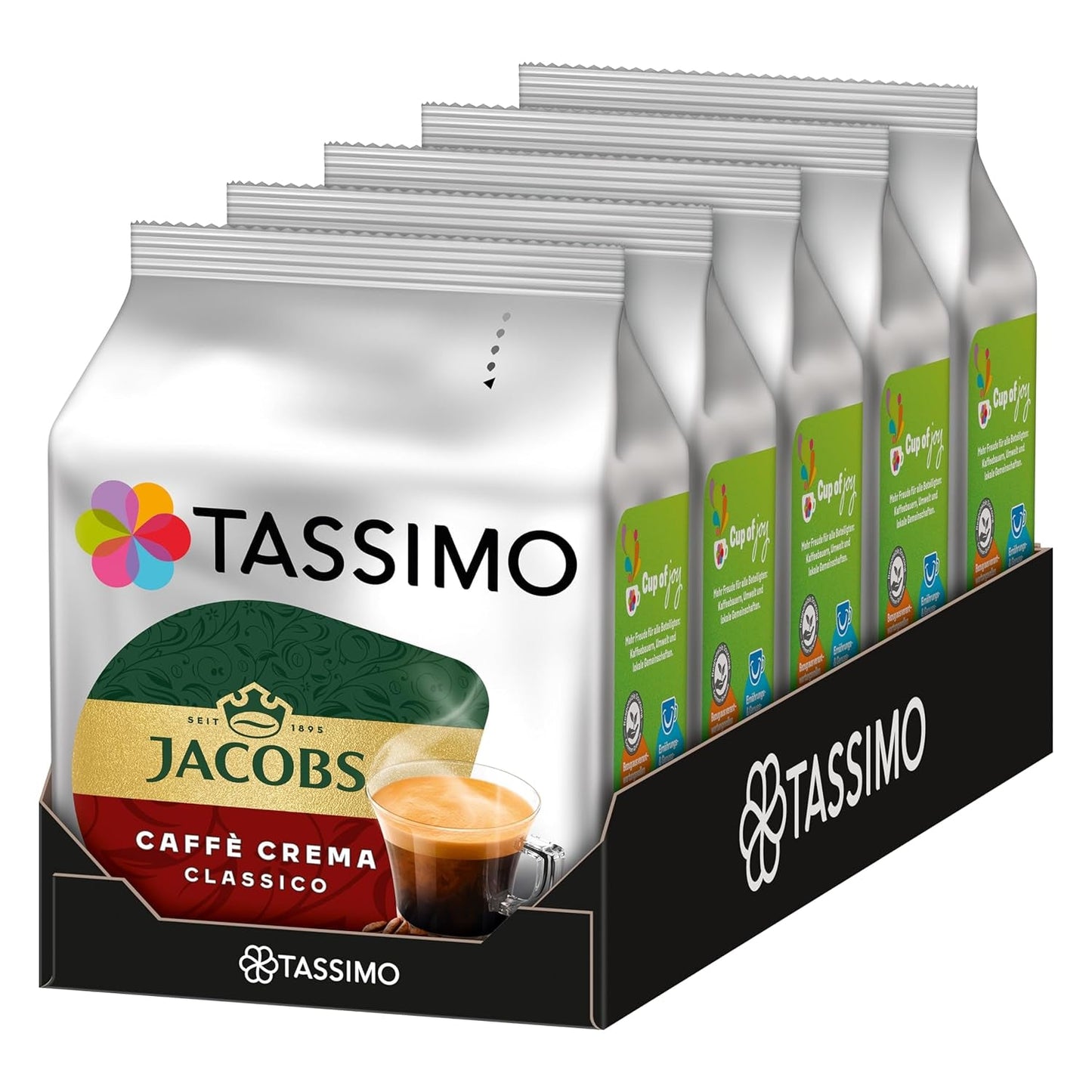 Tassimo Kapseln Jacobs Caffè Crema Classico, 5 x 16 dynor, 80 Kaffeekapseln