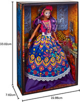 2022 Día De Muertos barbiedocka med rufsig traditionell klänning, blomsterkrans och Calavera ansiktsfärg, present till samlare