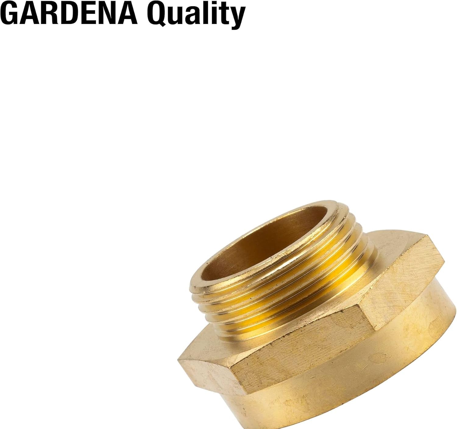 Gardena Mässingsreducer gängad Nippel: Mässingskoppling för gängad reducering t.ex. för pumpar, 33,3 mm utvändig gänga (G 1 tum) / 42 mm invändig gänga (G 1 1/4 tum) (7266-20)