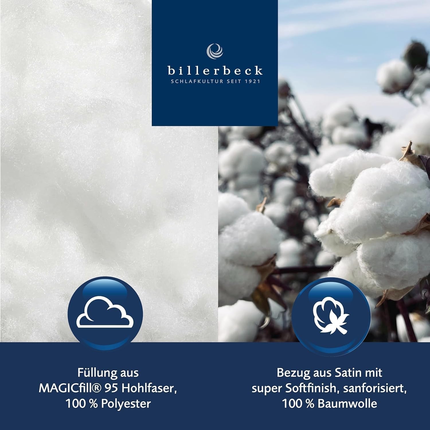 Billerbeck E22 Wash-Star UNO täcke - helårstäcke - 135 X 200 cm - fibertäcke - Magicfill® - ihåliga fibrer, 100 % polyester - med Eco Wash-Egg täcken och täcken Naty Shop