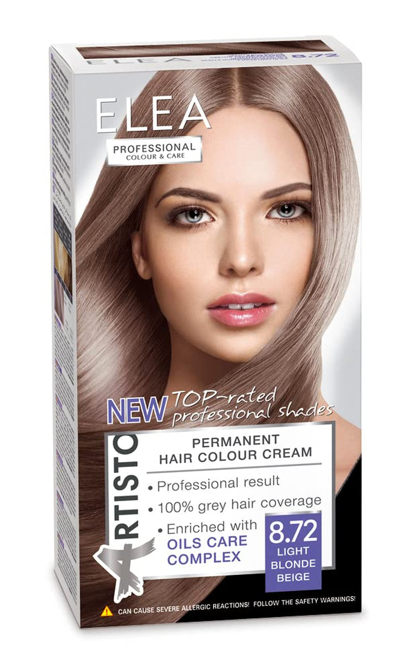 Color & Care permanent hårfärg 120ml, professionellt resultat, täckning av grått hår, berikad med oljevårdskomplex-Långvarig hårfärg (10,1 Super ljus askblond) Hårfärgning Naty Shop 8,72 Ljusblond beige