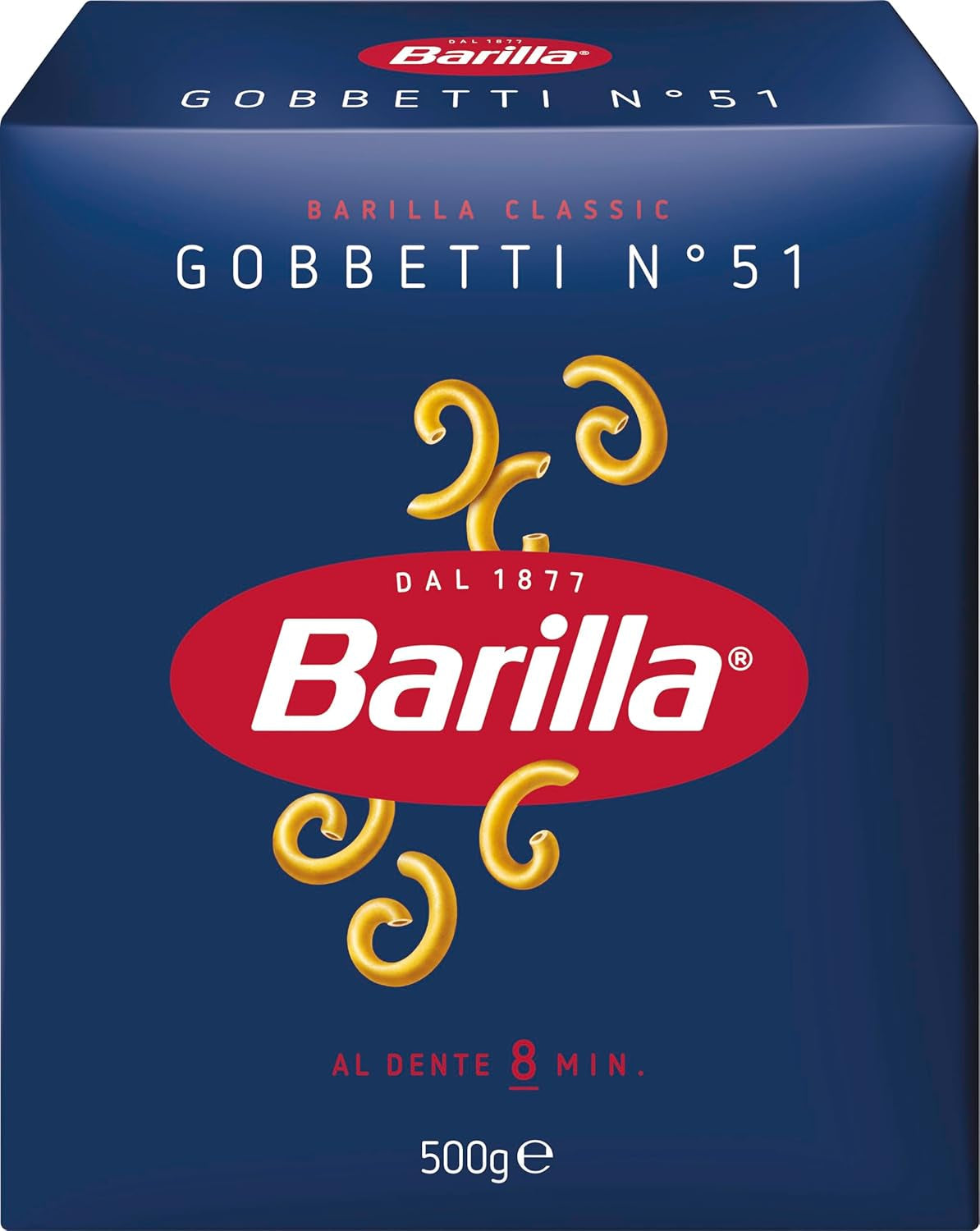 Pasta Barilla Classic Gobbetti nr. 51 från durumvete, alltid al dente (1 x 500 g)