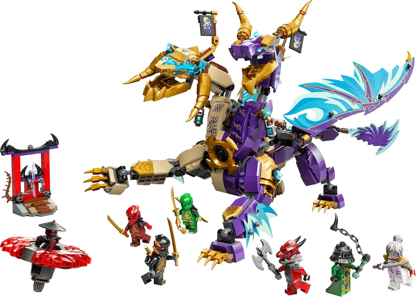 LEGO NINJAGO Lightbow Dragon - leksak med 8 minifigurer och ett Spinjitzu-hjul - interaktiv ninjabyggleksak för pojkar och flickor över 9 år - presentidé för fans 71836 Byggset Besuche den LEGO-Store