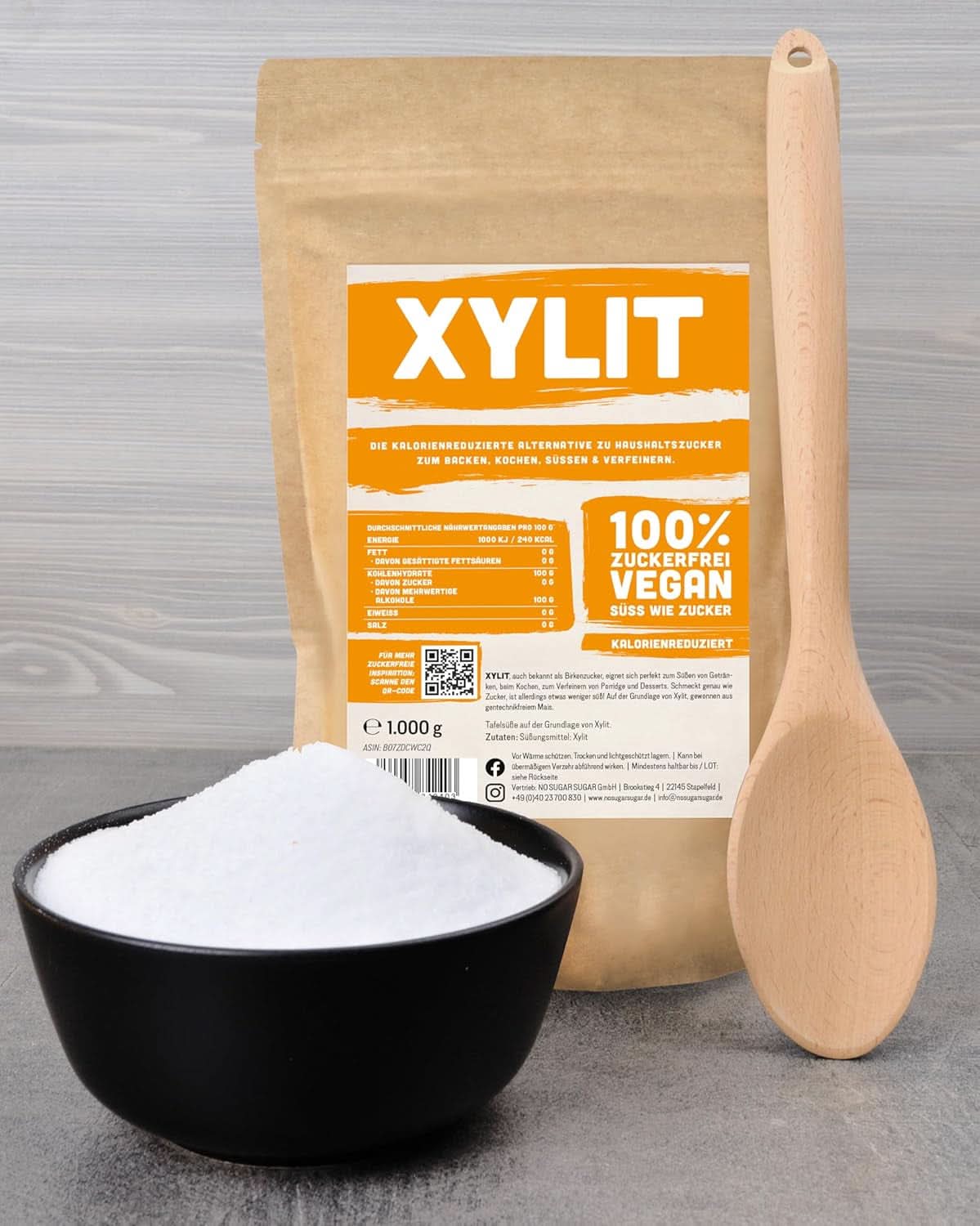 Premium xylitol med 1:1 sötningskraft jämfört med socker, 1 kg sötningsmedel Naty Shop