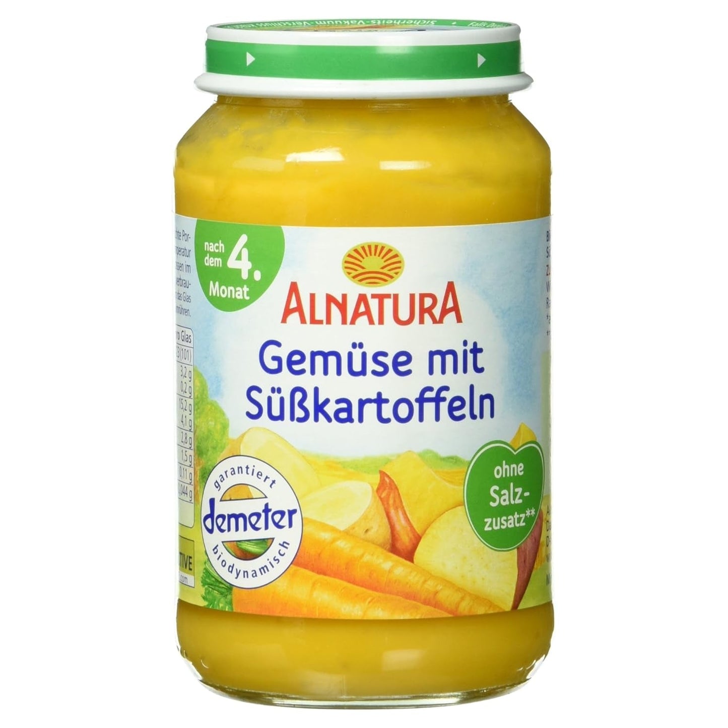Ekologiska grönsaker med sötpotatis, efter 4 månader, 190g