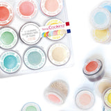 Scrapcooking - Set med 9 pastellfärger - blå, gul, korall, rosa, turkos, limegrön, vit, vattengrön, pulverrosa - Ätbart färgpulver för kakor, muffins, macarons - 4272