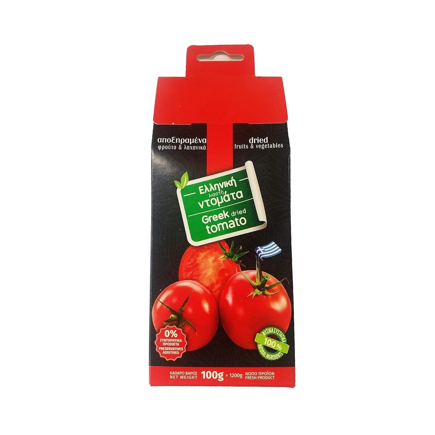 Torkade grekiska tomater, förpackning med 2 x 100 gram Naty Shop torkade produkter