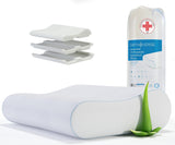 ORTHOVERSE ortopedisk kudde - nackstödskudde, sovkudde, kudde, kudde med memory foam, kudde, nackvärkskudde - justerbar i höjdled, aloe vera-överdrag, medicinsk hjälp Cervikala ortopediska kuddar Naty Shop 1