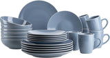MÄSER 931844 Elissa Series Moderna servisset för 6, blå med vit kant, 24-delat kombinationsset, keramik