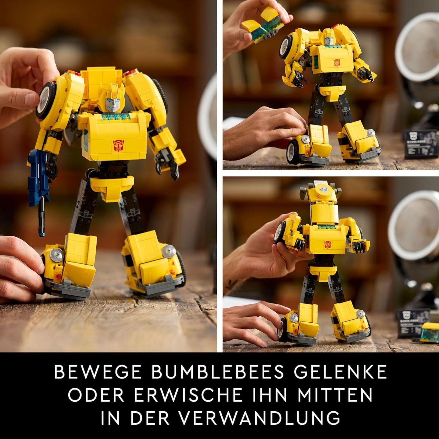 LEGO Icons Transformers Bumblebee, Vuxen samlarrobot Actionfigur, Filmbyggsats för science fiction-fans, Kan förvandlas till en bil, Äventyrsleksak 10338 Byggset Besuche den LEGO-Store