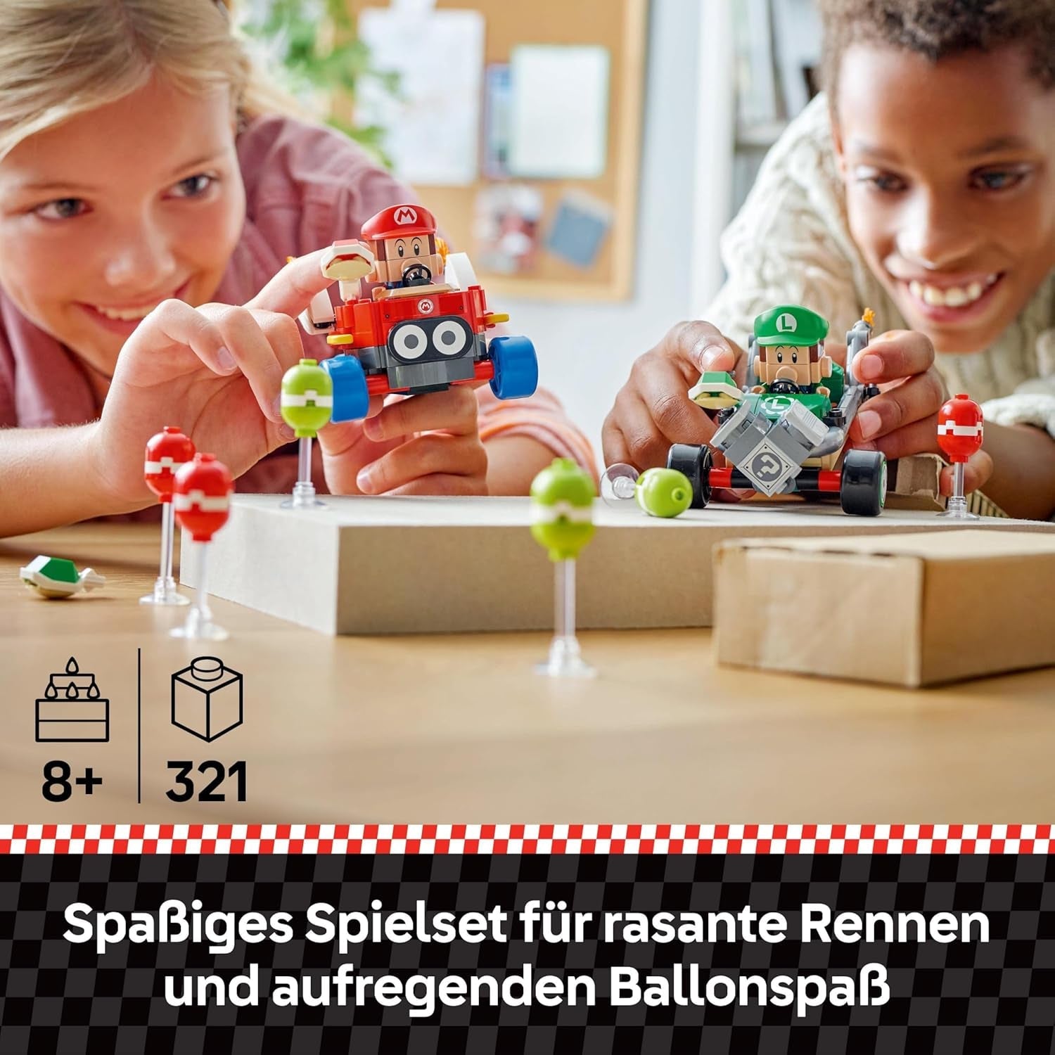 LEGO Mario Kart - Baby Mario vs. Baby Luigi Nintendo Samlarfigurer 2 Byggbara Speedmen-leksakspresent för pojkar, flickor och spelare från 8 år och uppåt Äventyrsleksak 72034 Byggset Besuche den LEGO-Store