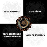Black Dragon Espresso 100% Robusta - Extra starkt rostade kaffebönor - Mycket starkt och fylligt kaffe med hög koffeinhalt - Mycket stark espresso