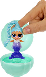 LOL Överraskning! Mermaid Makeover Magic Baby Sisters - Färgskiftande sjöjungfrusvans med musselboll för visning, 6 samlardockor - 4+