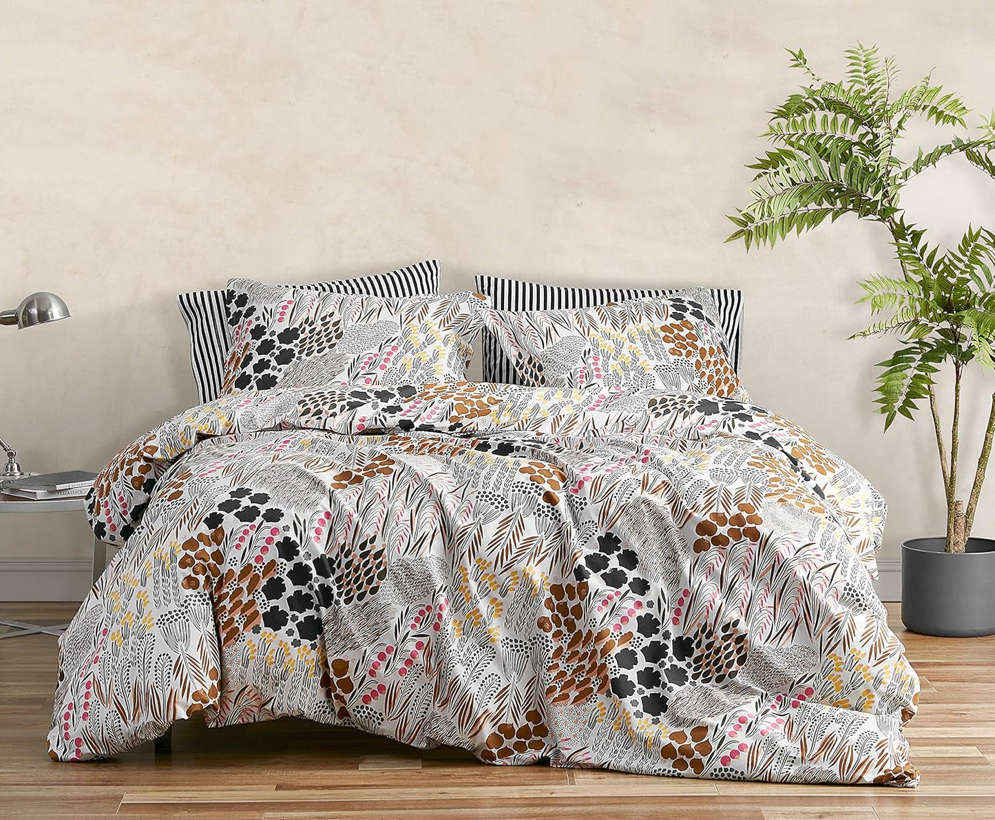 MARIMEKKO Queen Sängkläder Set, Bomull Percale Sängkläder med matchande örngott, Heminredning året runt (Pieni Letto, Flerfärgad, Queen size-säng) Täcken och täcken Naty Shop Regina
