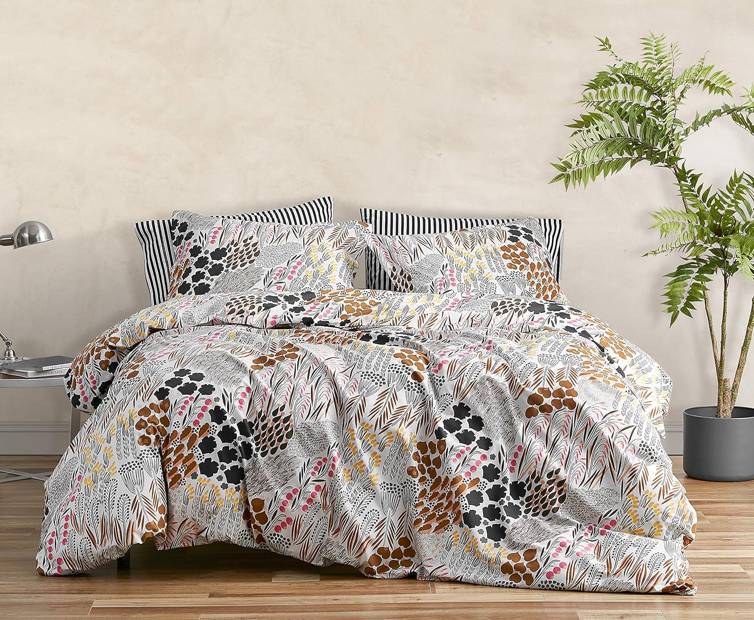 MARIMEKKO Queen Sängkläder Set, Bomull Percale Sängkläder med matchande örngott, Heminredning året runt (Pieni Letto, Flerfärgad, Queen size-säng) Täcken och täcken Naty Shop Regina