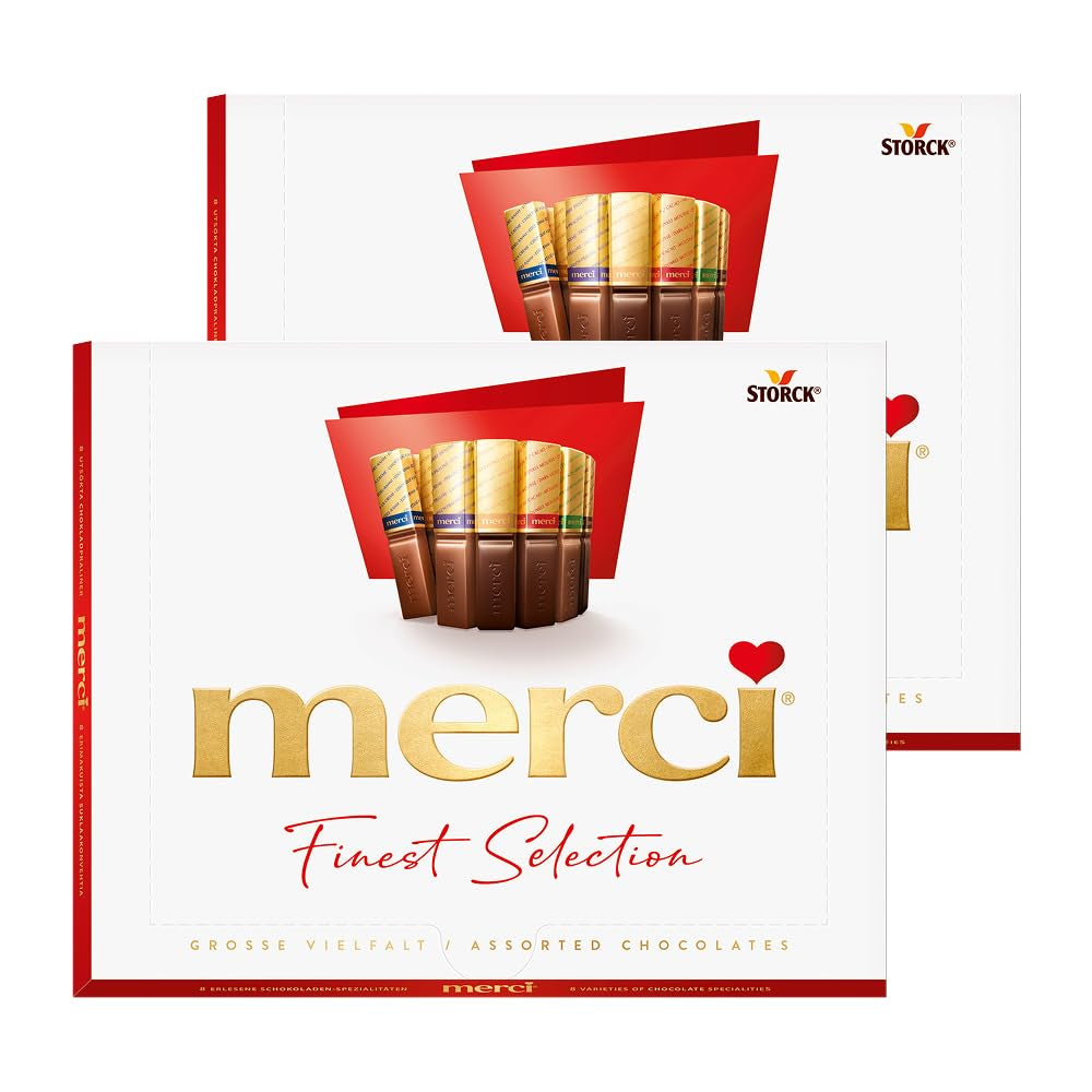 merci Finest Selection Mousse au Chocolat Variety – 1 x 210 g – Specialiteter Utsökt chokladmousse – Fyllda och ofyllda praliner