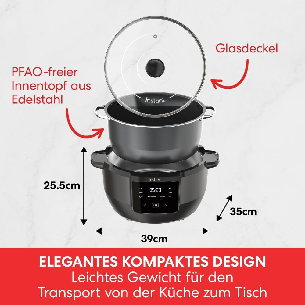 Instant Pot Superior Slow Cooker, 7,1 L Multicooker, 4 matlagningsfunktioner, 800W Slow Cooker Naty Shop