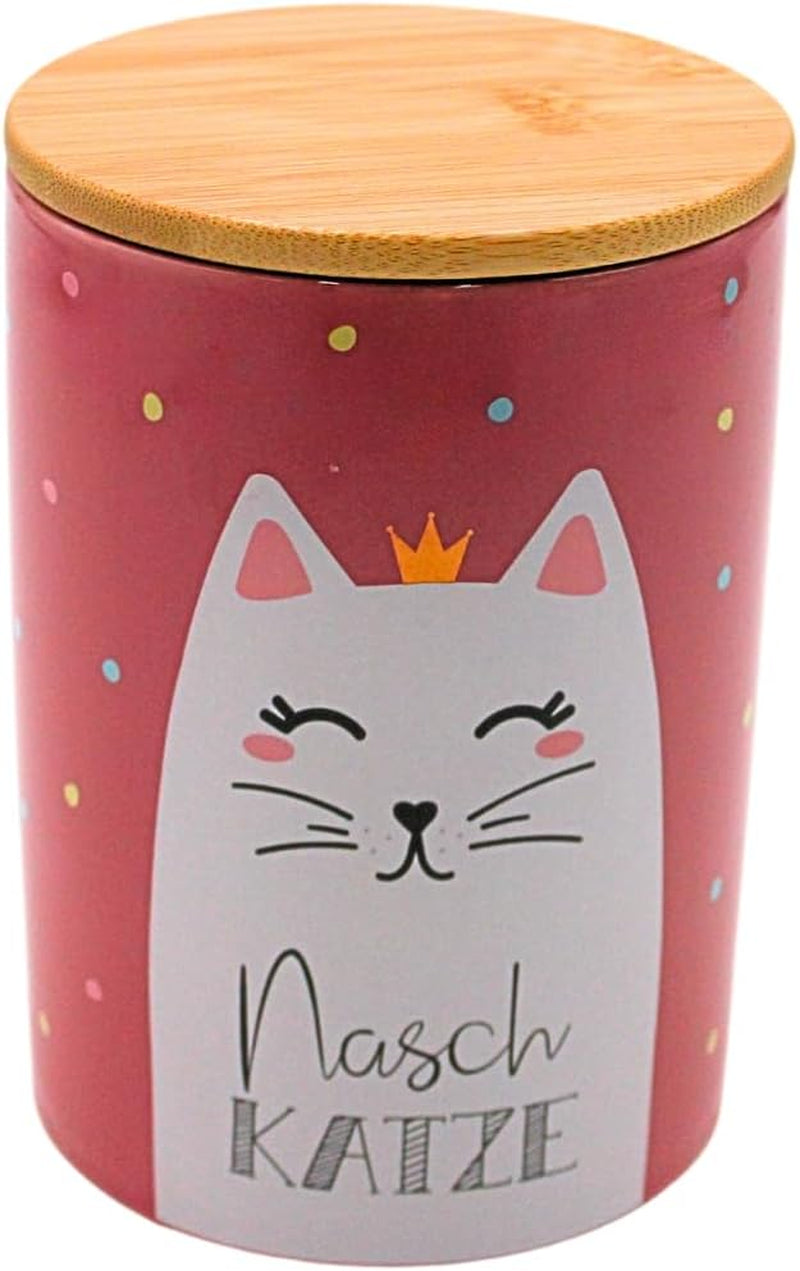 Dekohelden24 Elegant keramisk förvaringslåda/kaffe/färsk mat/kex Hüftgold. Anledningen: lat. Mått: H/Ø 15,6 x 11 cm. Matförvaringslådor Naty Shop Cat