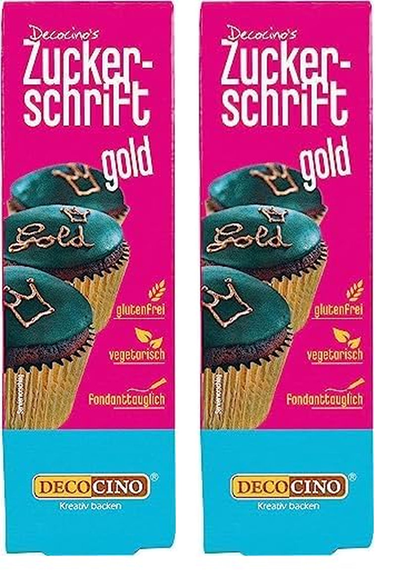 Decocino Red Sugar Lettering - Matfärgning Bokstäver - Praktiskt rör för märkning av fondant och glasyr - Bakdekorationer för tårtor, kakor och muffins! (paket med 2)