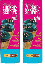 Decocino Red Sugar Lettering - Matfärgning Bokstäver - Praktiskt rör för märkning av fondant och glasyr - Bakdekorationer för tårtor, kakor och muffins! (paket med 2)