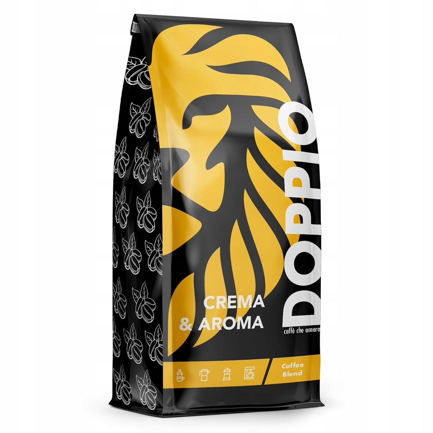 Doppio Cream & Flavor 1KG | Kaffebönor 80% Arabica och 20% Robusta | med toner av kakao, nötter och kola | Färsk och medelstekt, låg syra | för espresso | Blue Orca Coffee
