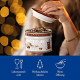 Villeroy & Boch - Winter Bakery Delight liten förvaringslåda, keramisk julkakalåda, jullåda, kaklåda, kaklåda, keramiklåda med lock, godisförvaring, förvaringslådor i premiumporslin Naty Shop