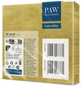 PAW - 3-lagers servetter (33 X 33 Cm) I 20 delar I Perfekt för födelsedagar, fester, bröllop, nattvard och helgdagar I Färgade pappersservetter - speciella tillfällen, prydnadsföremål I Inspiration Classic (guld)
