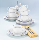 Seltmann Weiden 18 delar kaffeservering | Compact Series, Blue Edge | Setet innehåller 6 frukosttallrikar, 6 kaffekoppar och 6 fat, blå