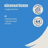 Av Amazon köksrulle, 3 lager, 16 rullar (4 rullar, paket med 4), 64 ark per rulle, Fsc-certifierad
