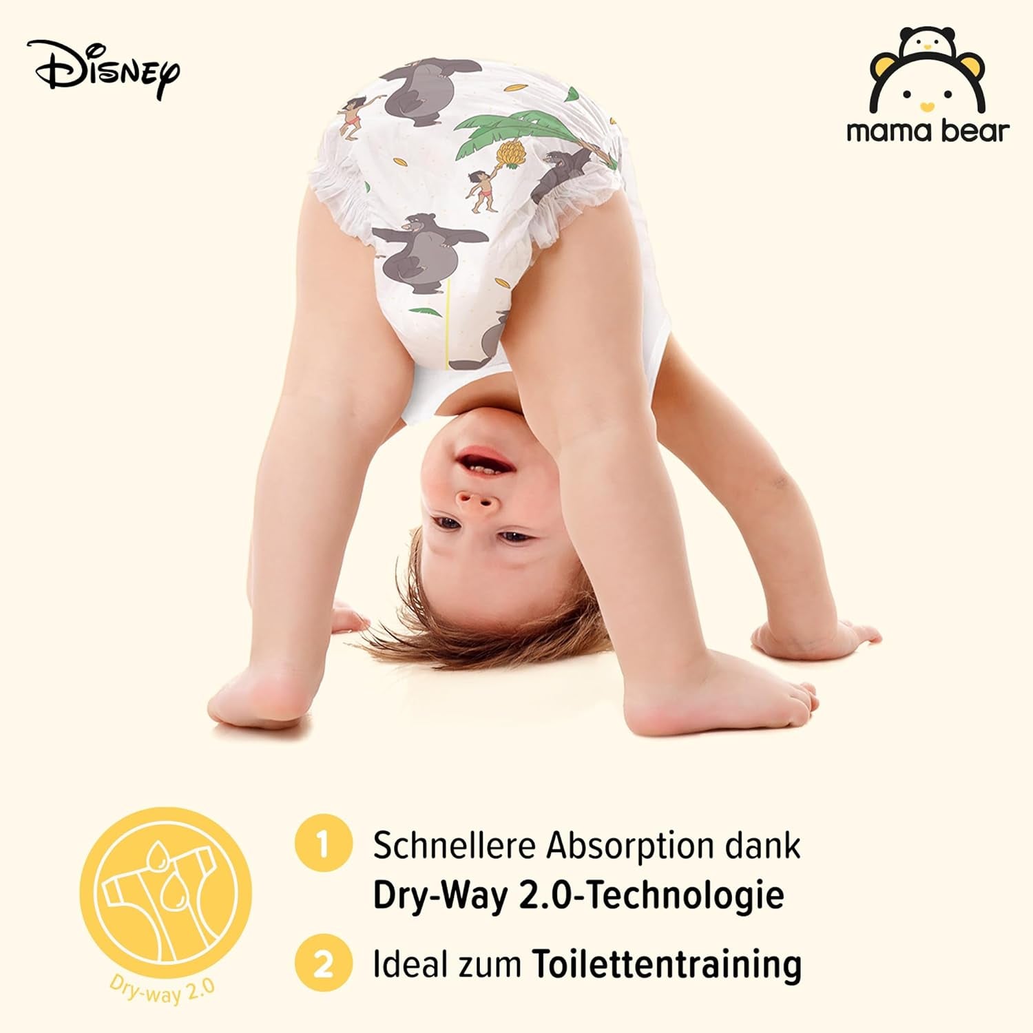 Amazon Märke: Mama Bear Disney storlek 6 (15+ kg) - månadspaket, vit, 120 stycken (2 förpackningar om 60)