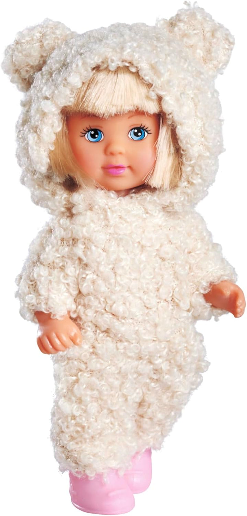 Simba Evi Love Cute Teddy, Spielpuppe i süßem Teddy Onesie, 12cm, ab 3 Jahren