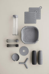 Blomus -DELARA- brödkorg storlek L, fyrkantig, avtagbar tygpåse, elegant design, 26 x 26 cm, Moonbeam färg (64075) Matförvaringslådor Naty Shop