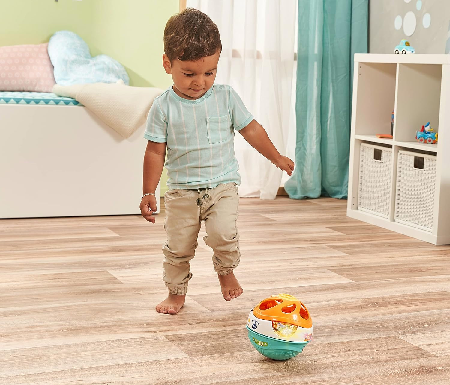 Vtech Baby 3-i-1 Magic Music Ball Självrörande musik som spelar interaktiv leksak för barn 9-36 månader Färgglada babyleksaker Naty Shop