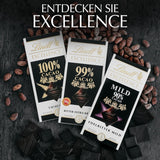 Lindt EXCELLENCE 99% Kakao - Edelbitter-choklad | 50 G Tafel | Extra Kräftige Bitter-choklad | Intensifier Kakao-Geschmack | Mörk choklad | Vegansk Schokolade | Schokoladengeschenk Naty Shop