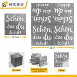 HEKU 'Schön Dass Du Da Bist' cocktailservetter, 3 lager, 25X25Cm, 150 stycken I Elegant design I Idealisk för fester I Praktiskt packad
