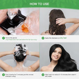 Instant Black Hair Shampoo, Natural Hair Dye Shampoo, 100 % Grey Cover - Enkelt och snabbt, Semi Permanent Color for Black Hair, Hårfärgning Shampoo för män och kvinnor Hårfärg Naty Shop