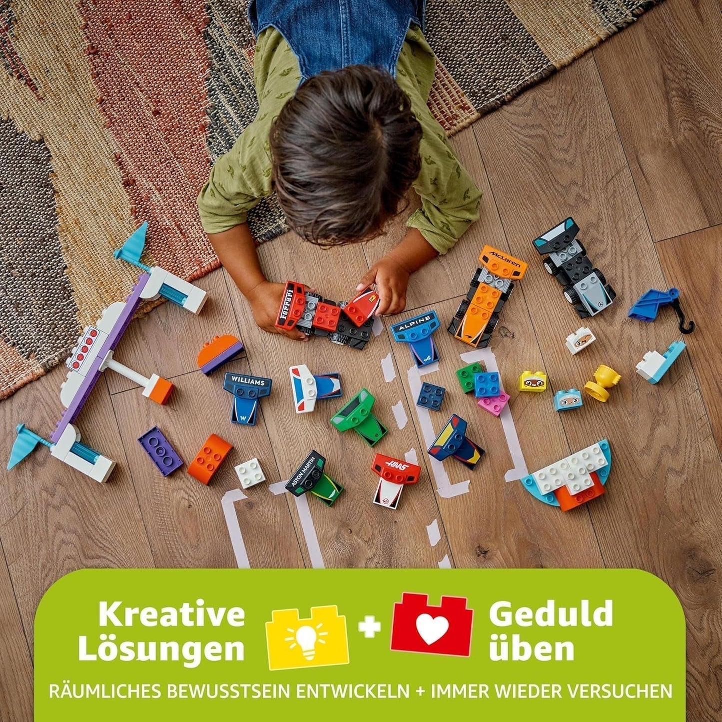 LEGO DUPLO Town F1 Team Racerbilar Med Racers, byggleksak för hela familjen, fantasifull lekupplevelse, födelsedagspresent för småbarn, pojkar och flickor från 2 år 10445 Byggset Besuche den LEGO-Store