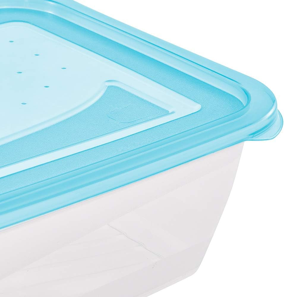 Kekeeper-set med 3 matförvaringsburkar, 3 x 1,25 l, 20,5 x 15,5 x 6,5 cm, Fredo Fresh, transparent blå Matförvaringslådor Naty Shop