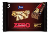 Våfflor med mörk choklad Tirma 70% kakao | Inget tillsatt socker | Lämplig för keto-dieter | Lågkolhydrat | För diabetiker Chokladwafers Multi Pack | 3 stycken | 64,5 g