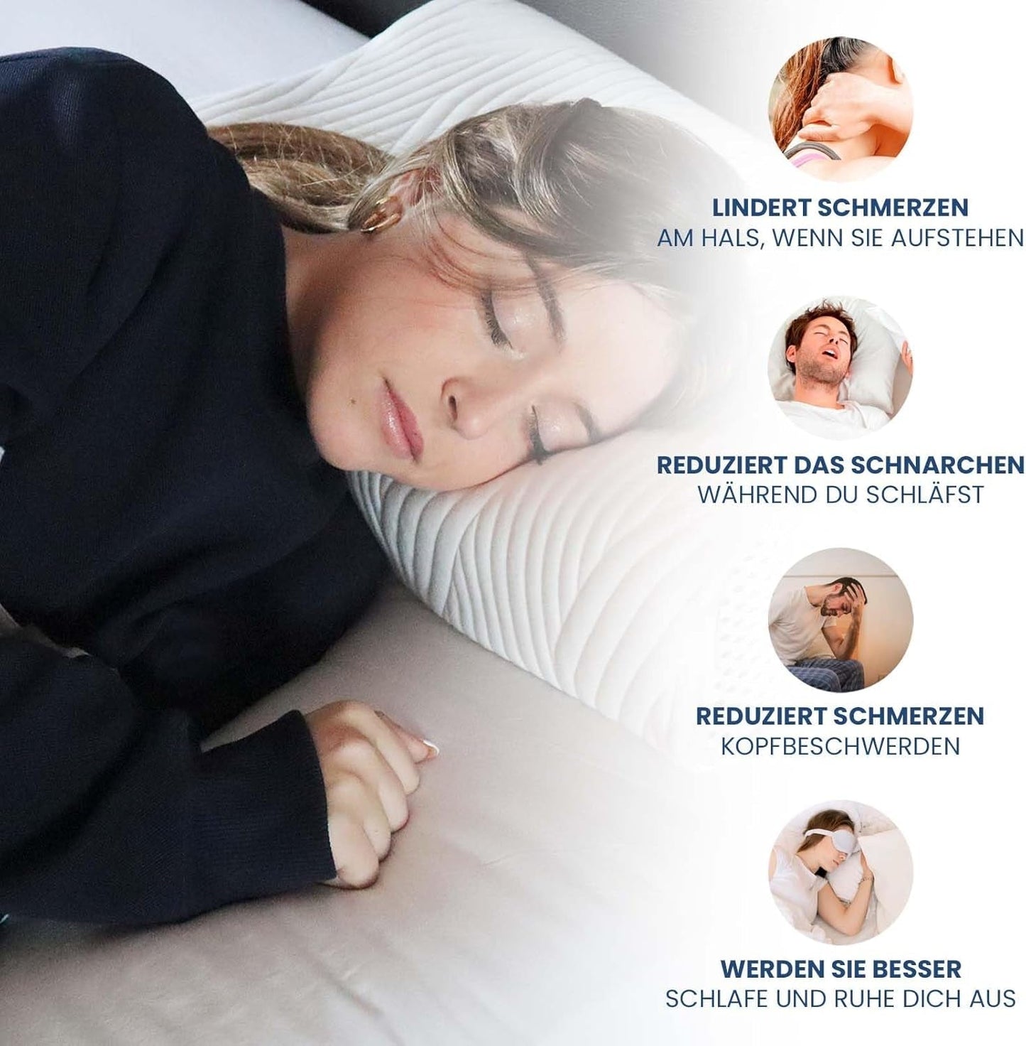 Valentia Medical Memory Foam Nackstödskudde Ortopedisk Nacksmärtskudde Memory Foam Nackkudde Ultra Mjukt Tvättbart överdrag Cervikala Ortopediska Kuddar Naty Shop