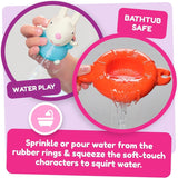 Tomy Toomies Peppas Pool Party - 5 koppar med kopplingsring med 5 leksaker för barn Peppa Pig & Friends Water Squirter - badleksaker +18 månader - Badleksaker för barn och poolleksaker Bebe Toys Naty Shop