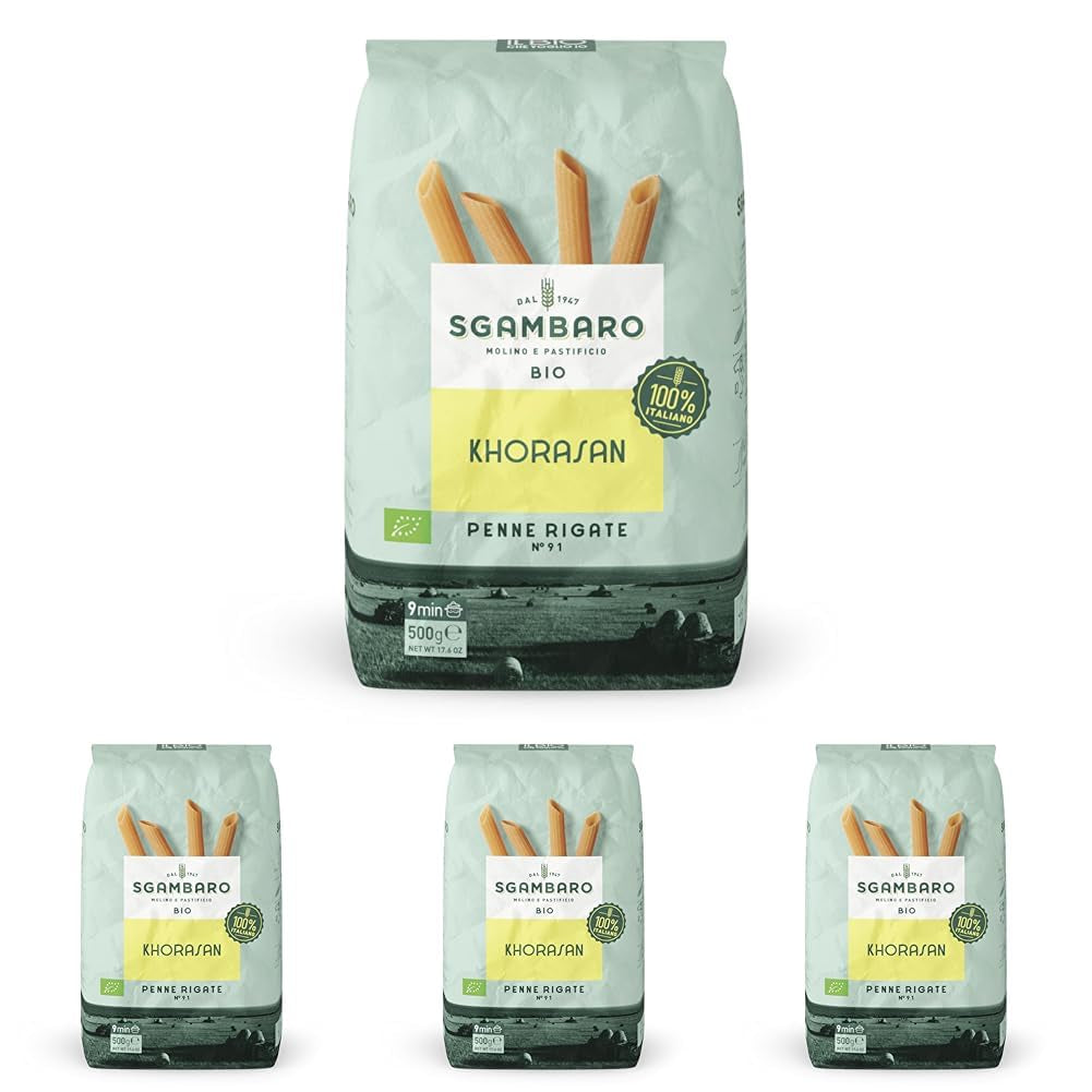 Ekologisk Penne Rigate Pasta N.91 - 500g från Khorasan Wheat - Urgammalt vete, rikt på protein, 100% odlat i Italien - Mångsidig i köket och rikt på näringsämnen